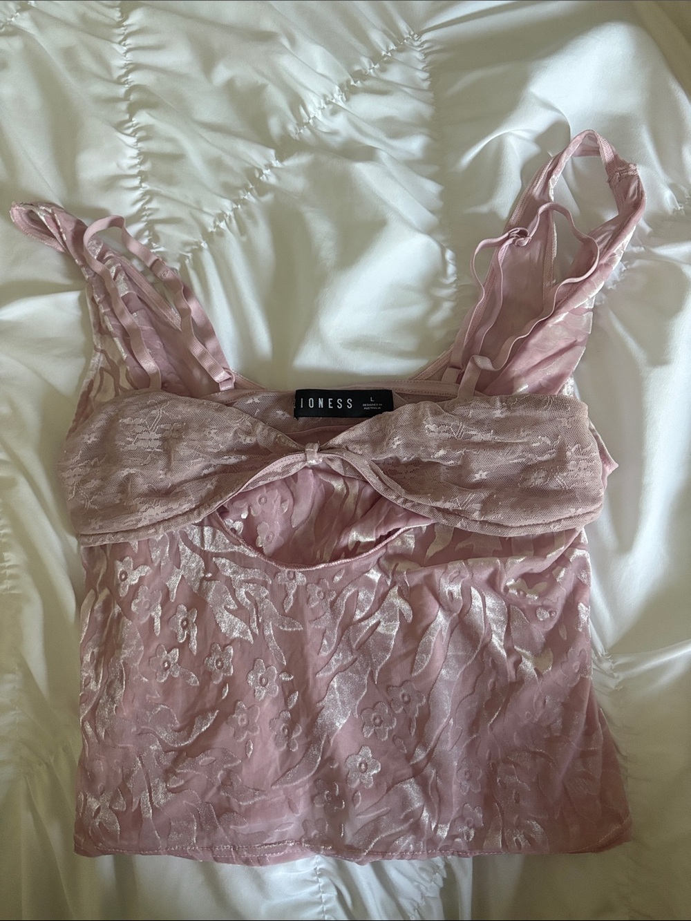 Princess polly Lioness Pink Lace-Detail Cami Top